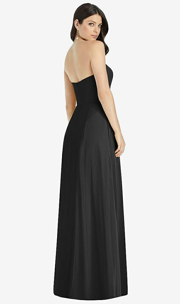 【STYLE: 3041】Strapless Notch Chiffon Maxi Dress【COLOR: Black】