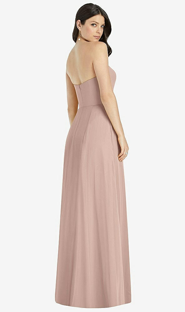 【STYLE: 3041】Strapless Notch Chiffon Maxi Dress【COLOR: Bliss】