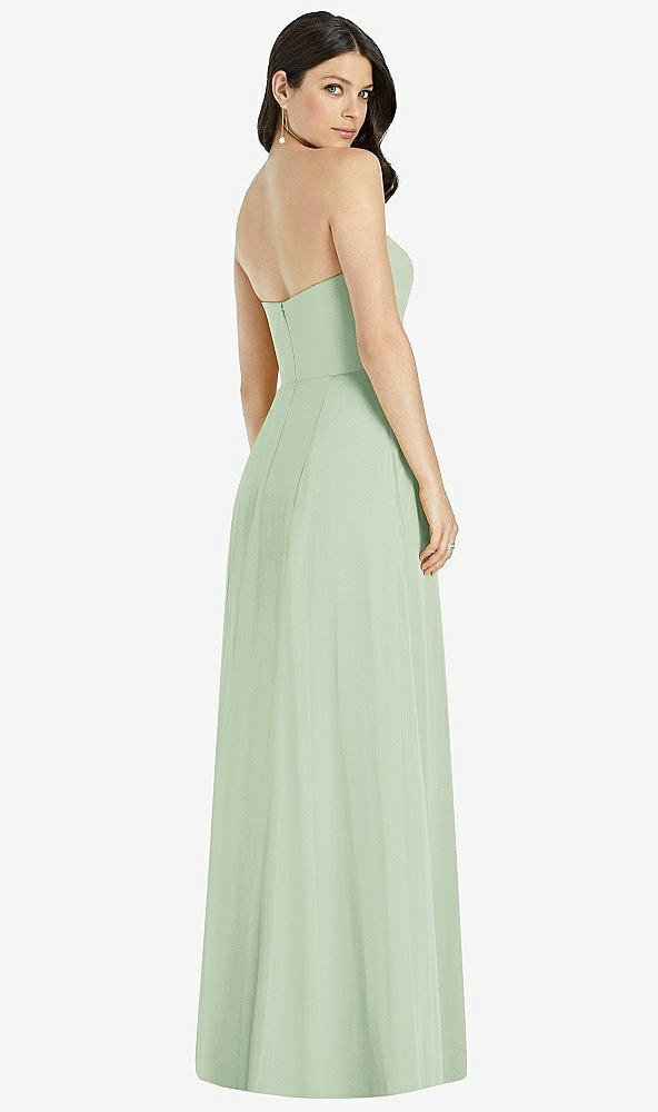 【STYLE: 3041】Strapless Notch Chiffon Maxi Dress【COLOR: Celadon】