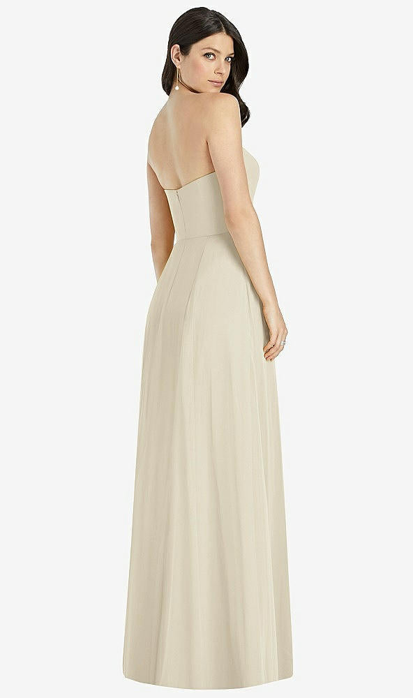【STYLE: 3041】Strapless Notch Chiffon Maxi Dress【COLOR: Champagne】