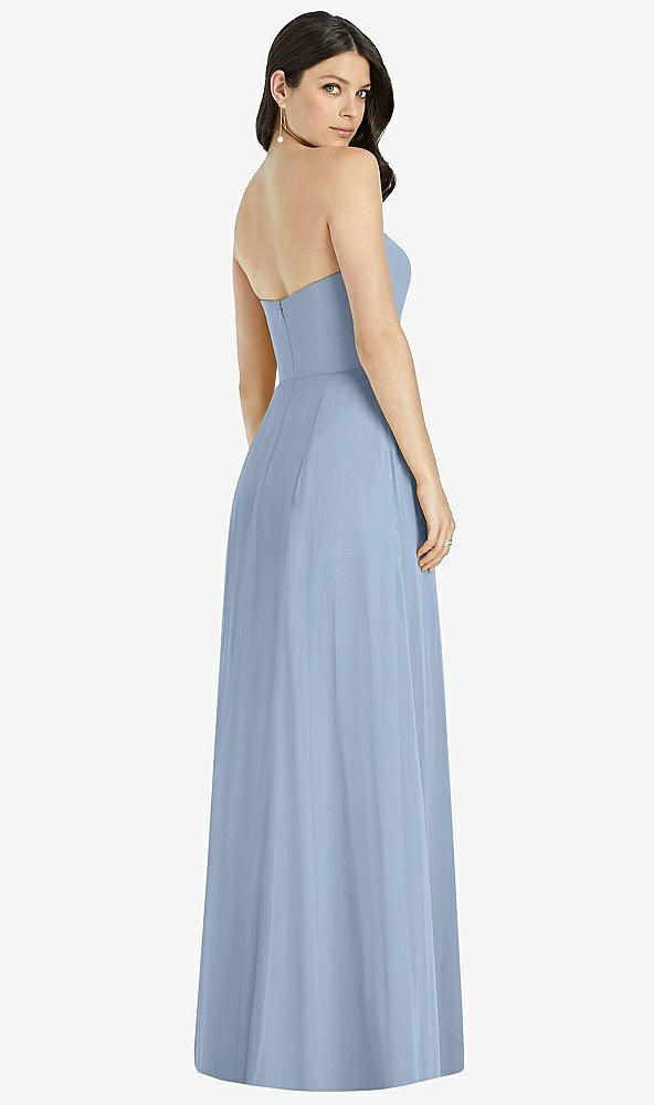 【STYLE: 3041】Strapless Notch Chiffon Maxi Dress【COLOR: Cloudy】
