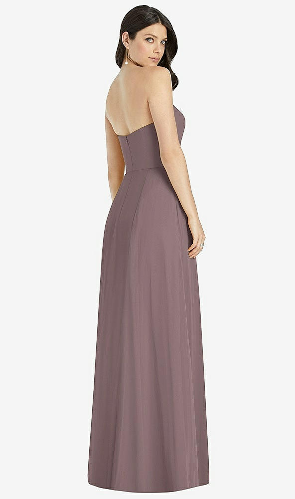 【STYLE: 3041】Strapless Notch Chiffon Maxi Dress【COLOR: French Truffle】