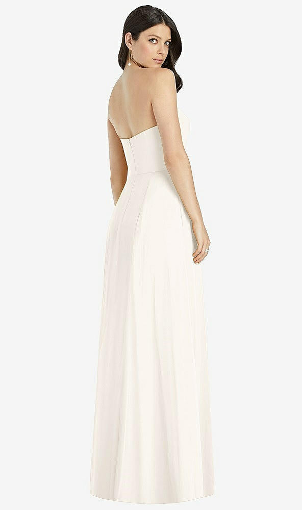 【NEW】【STYLE: 3041】ストラップレス ノッチ シフォン マキシ ドレス【COLOR: Ivory】【SIZE: 00-30W】