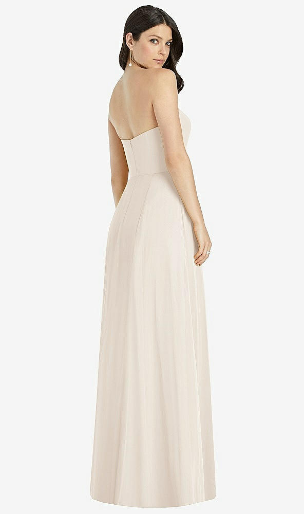 【STYLE: 3041】Strapless Notch Chiffon Maxi Dress【COLOR: Oat】