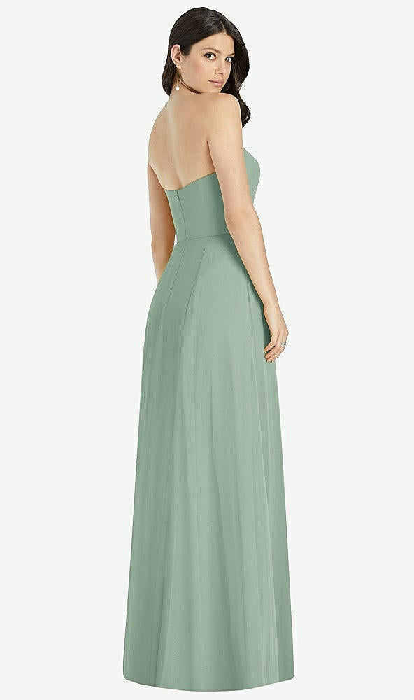 【STYLE: 3041】Strapless Notch Chiffon Maxi Dress【COLOR: Seagrass】