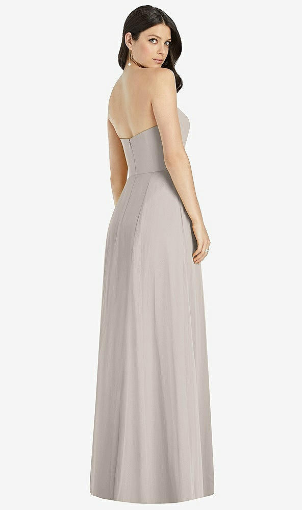 【STYLE: 3041】Strapless Notch Chiffon Maxi Dress【COLOR: Taupe】