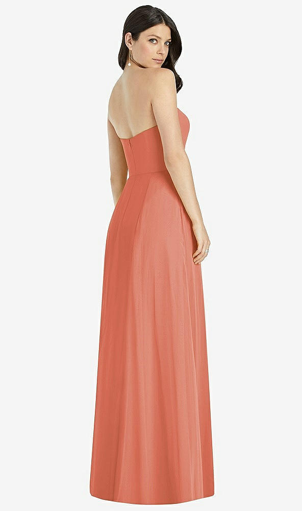 【STYLE: 3041】Strapless Notch Chiffon Maxi Dress【COLOR: Terracotta Copper】