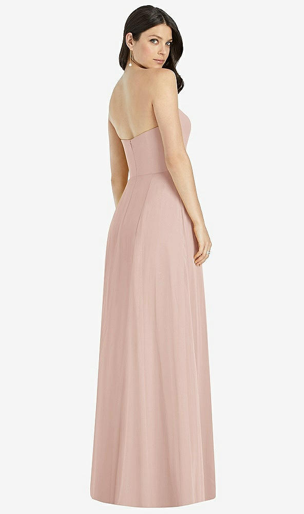 【STYLE: 3041】Strapless Notch Chiffon Maxi Dress【COLOR: Toasted Sugar】