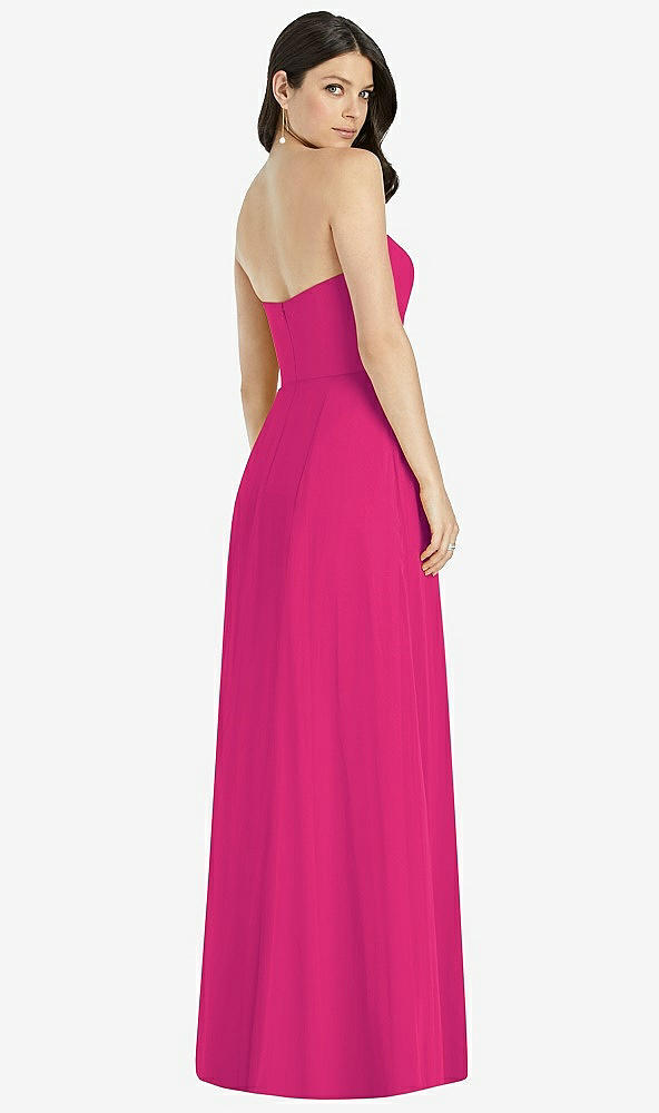 【NEW】【STYLE: 3041】ストラップレス ノッチ シフォン マキシ ドレス【COLOR: Think Pink】【SIZE: 00-30W】