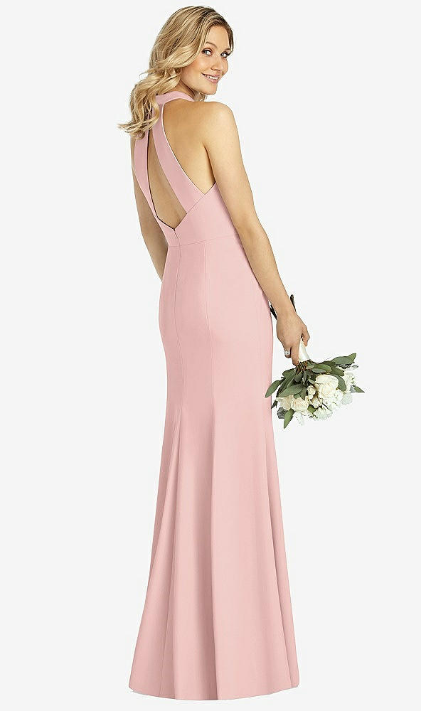 【STYLE: 6808】High-Neck Cutout Halter Trumpet Gown【COLOR: Rose - PANTONE Rose Quartz】
