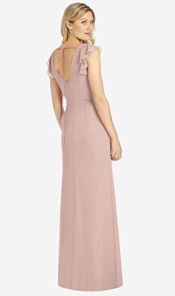 【NEW】【STYLE: 6810】フリル 袖 人魚 ドレス 前面 スリット【COLOR: Bliss】【SIZE: 00-30W】