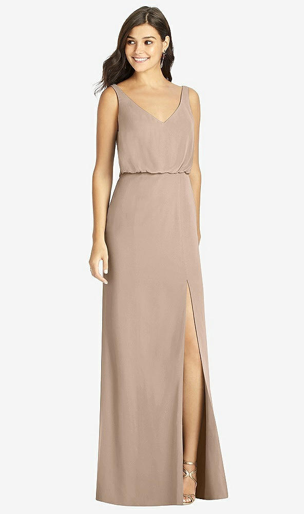 【STYLE: TH006】Blouson Bodice Mermaid Dress with Front Slit【COLOR: Topaz】