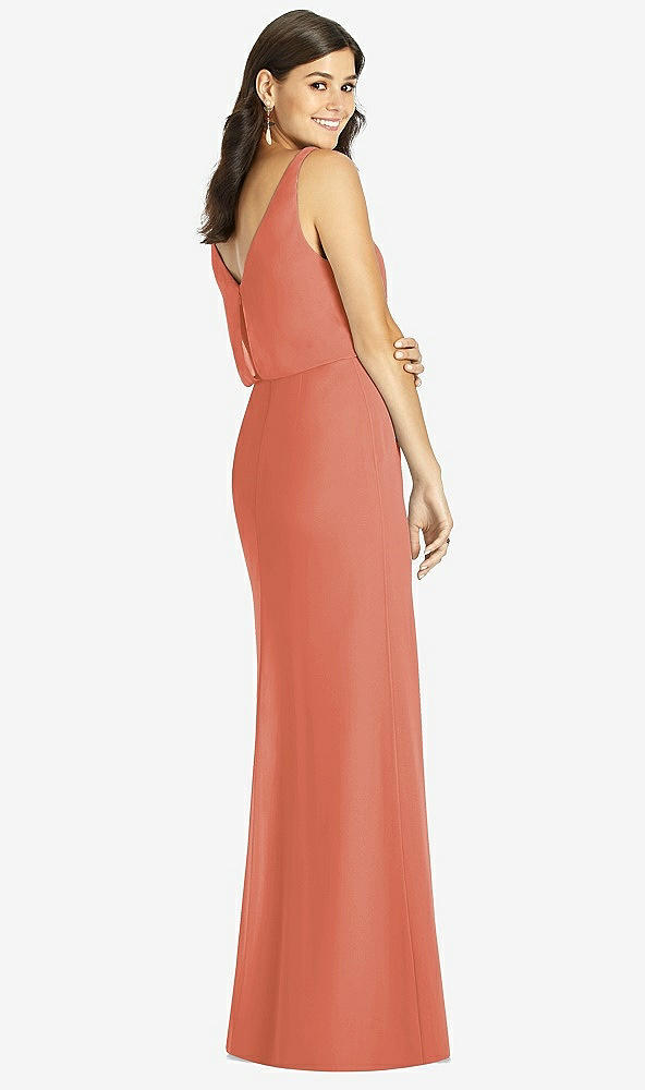 【STYLE: TH006】Blouson Bodice Mermaid Dress with Front Slit【COLOR: Terracotta Copper】