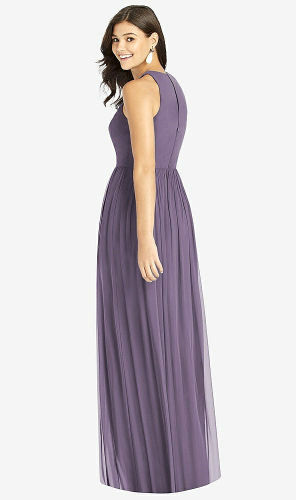 【NEW】【STYLE: TH008】Shirred スカート 宝石 首 ホルター ドレス 前面 スリット【COLOR: Lavender】【SIZE: 00-30W】