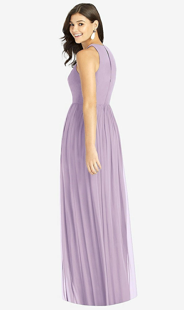 【NEW】【STYLE: TH008】Shirred スカート 宝石 首 ホルター ドレス 前面 スリット【COLOR: Pale Purple】【SIZE: 00-30W】