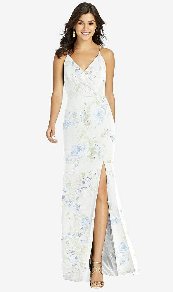 【STYLE: TH009】Criss Cross Back Mermaid Wrap Dress【COLOR: Bleu Garden】