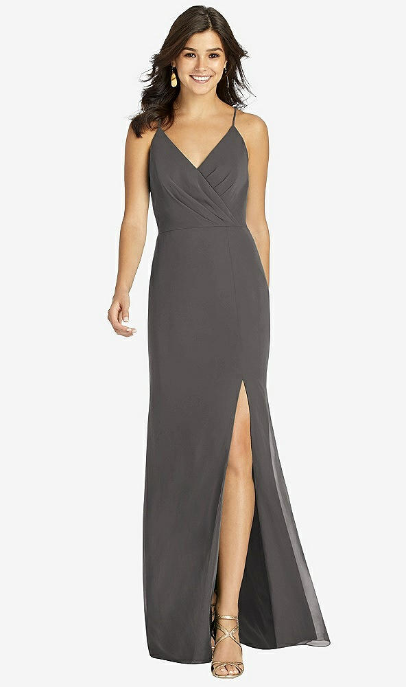 【STYLE: TH009】Criss Cross Back Mermaid Wrap Dress【COLOR: Caviar Gray】