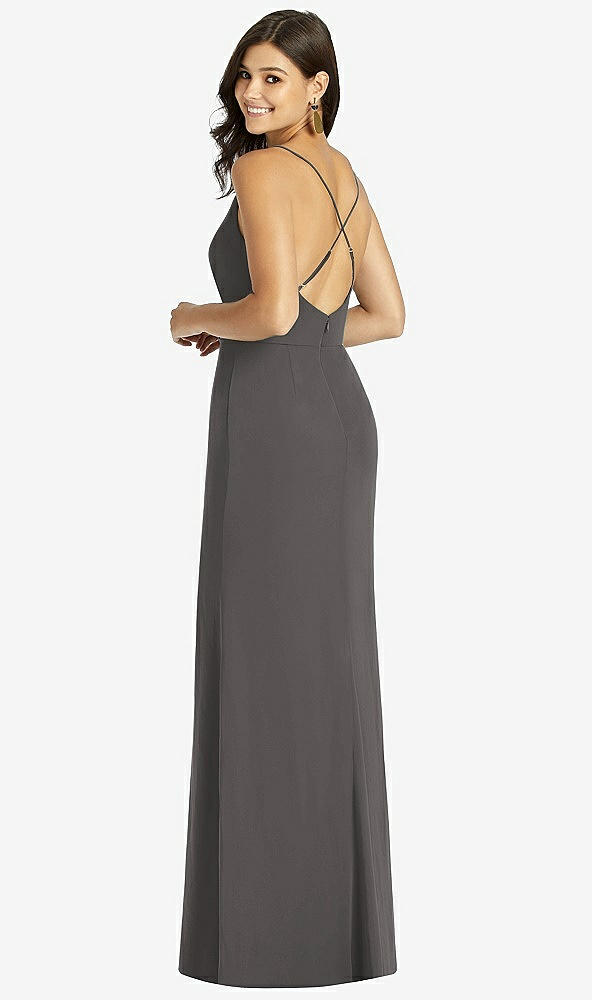 【STYLE: TH009】Criss Cross Back Mermaid Wrap Dress【COLOR: Caviar Gray】