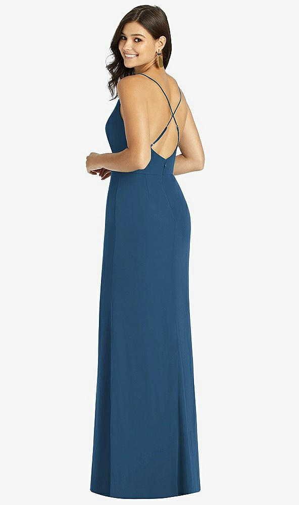 【STYLE: TH009】Criss Cross Back Mermaid Wrap Dress【COLOR: Dusk Blue】