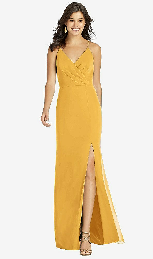 【STYLE: TH009】Criss Cross Back Mermaid Wrap Dress【COLOR: NYC Yellow】