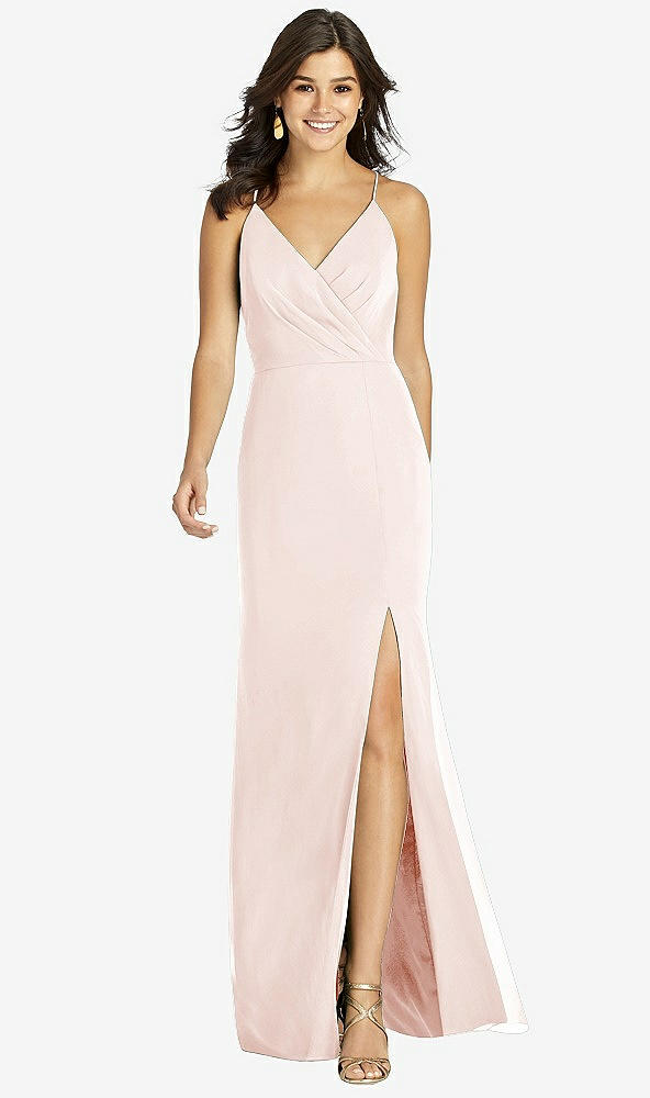 【STYLE: TH009】Criss Cross Back Mermaid Wrap Dress【COLOR: Blush】