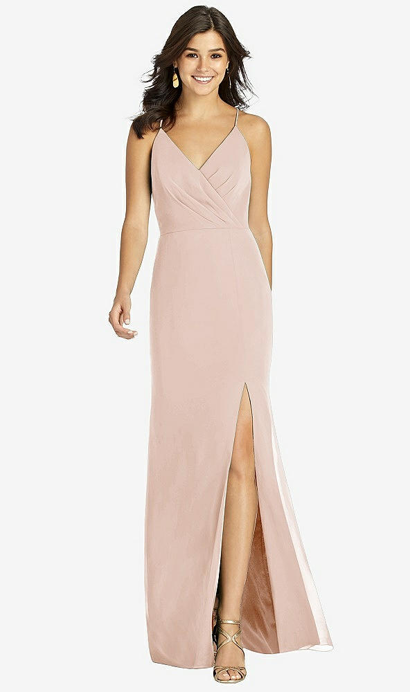 【STYLE: TH009】Criss Cross Back Mermaid Wrap Dress【COLOR: Cameo】