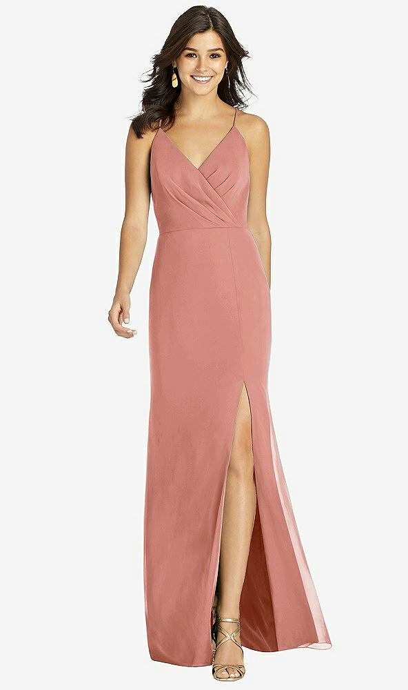 【STYLE: TH009】Criss Cross Back Mermaid Wrap Dress【COLOR: Desert Rose】