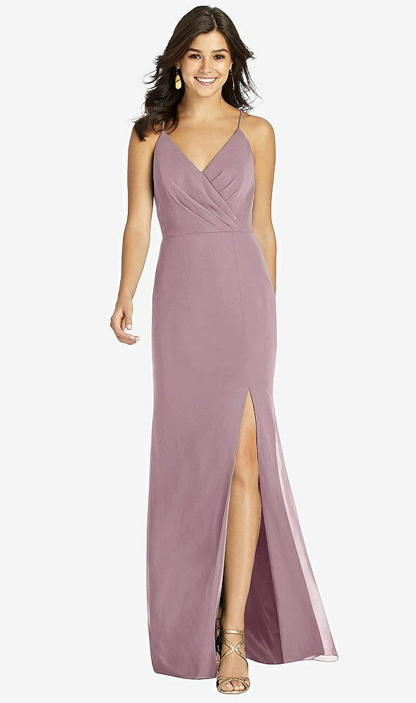 【STYLE: TH009】Criss Cross Back Mermaid Wrap Dress【COLOR: Dusty Rose】