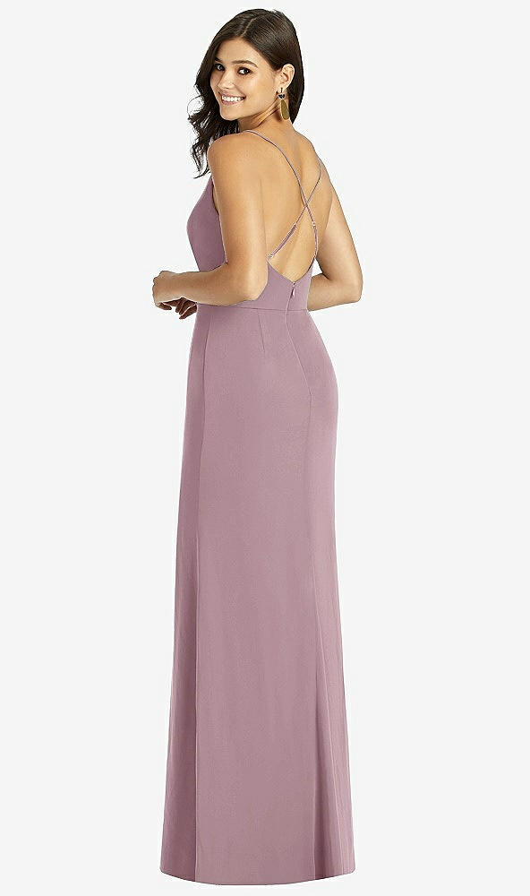 【STYLE: TH009】Criss Cross Back Mermaid Wrap Dress【COLOR: Dusty Rose】