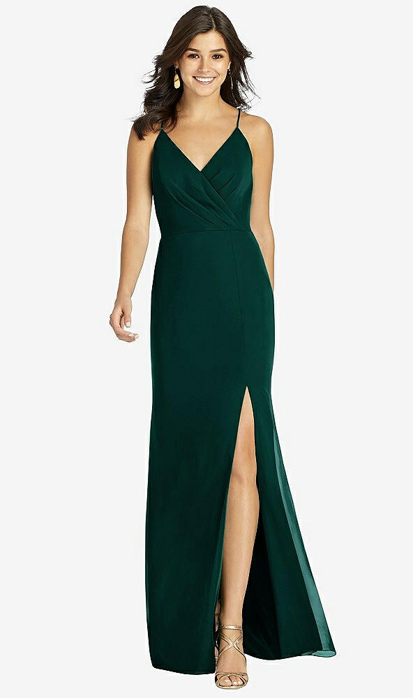 【STYLE: TH009】Criss Cross Back Mermaid Wrap Dress【COLOR: Evergreen】