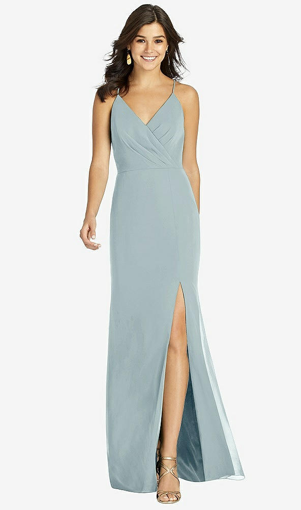 【STYLE: TH009】Criss Cross Back Mermaid Wrap Dress【COLOR: Morning Sky】