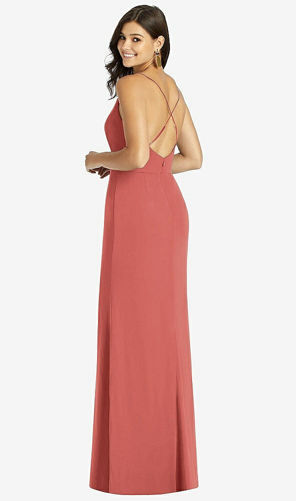【STYLE: TH009】Criss Cross Back Mermaid Wrap Dress【COLOR: Coral Pink】