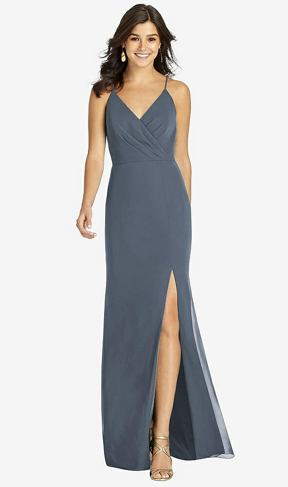【STYLE: TH009】Criss Cross Back Mermaid Wrap Dress【COLOR: Silverstone】