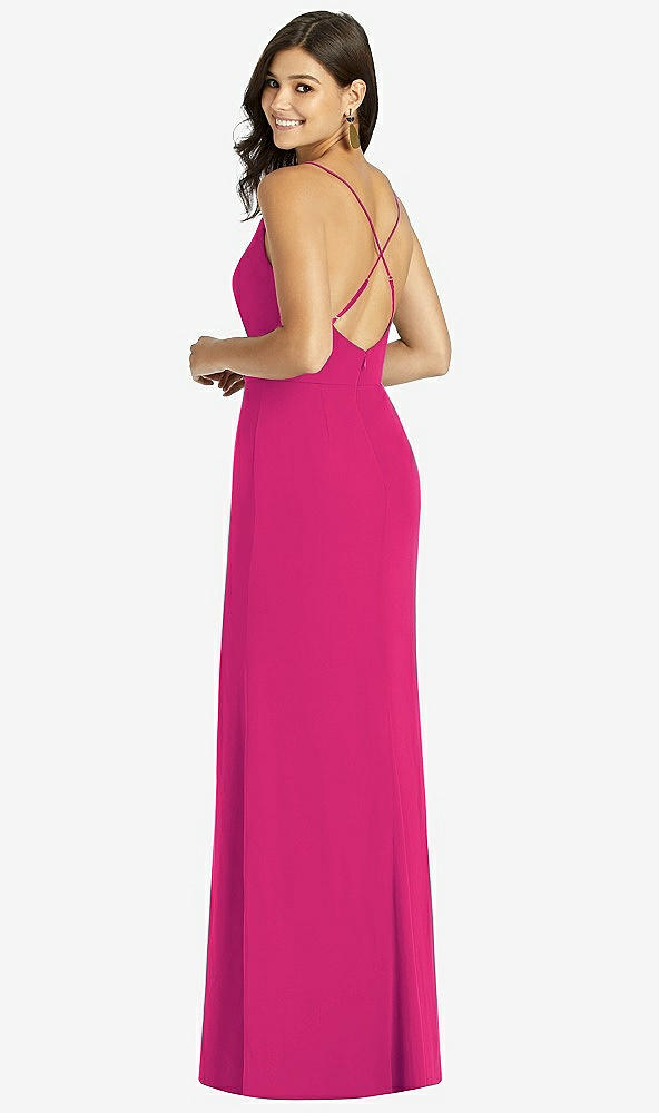 【STYLE: TH009】Criss Cross Back Mermaid Wrap Dress【COLOR: Think Pink】