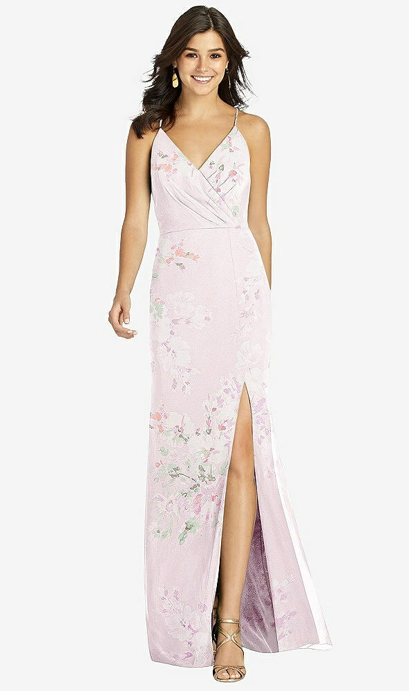 【STYLE: TH009】Criss Cross Back Mermaid Wrap Dress【COLOR: Watercolor Print】