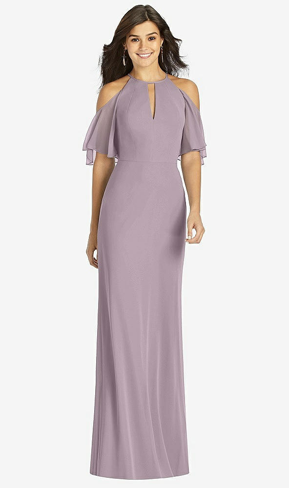 【STYLE: TH010】Ruffle Cold-Shoulder Mermaid Maxi Dress【COLOR: Lilac Dusk】