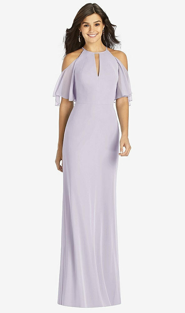 【STYLE: TH010】Ruffle Cold-Shoulder Mermaid Maxi Dress【COLOR: Moondance】
