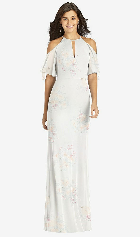 【STYLE: TH010】Ruffle Cold-Shoulder Mermaid Maxi Dress【COLOR: Spring Fling】