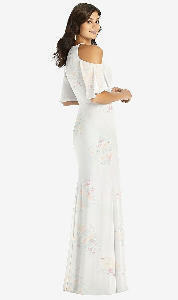 【STYLE: TH010】Ruffle Cold-Shoulder Mermaid Maxi Dress【COLOR: Spring Fling】
