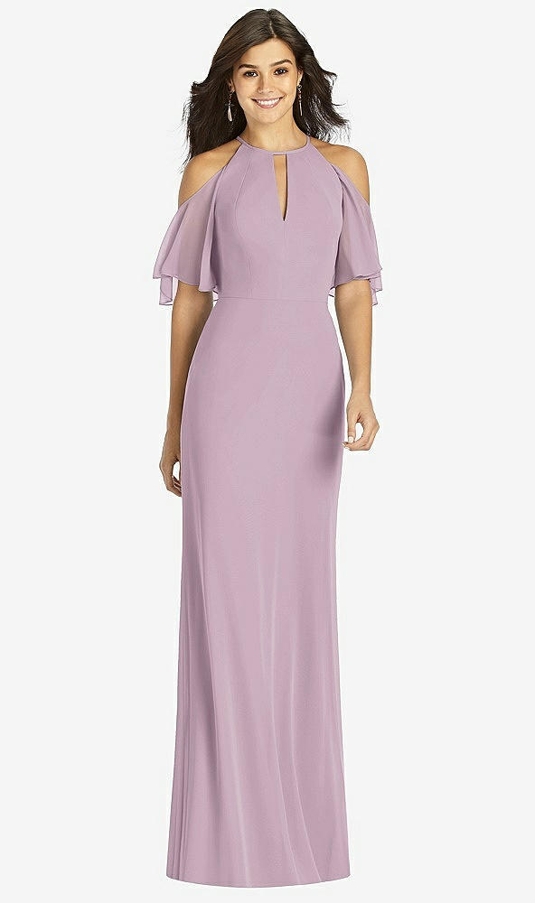 【STYLE: TH010】Ruffle Cold-Shoulder Mermaid Maxi Dress【COLOR: Suede Rose】
