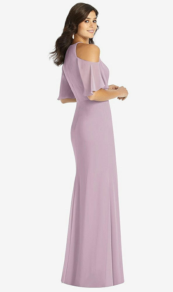 【STYLE: TH010】Ruffle Cold-Shoulder Mermaid Maxi Dress【COLOR: Suede Rose】