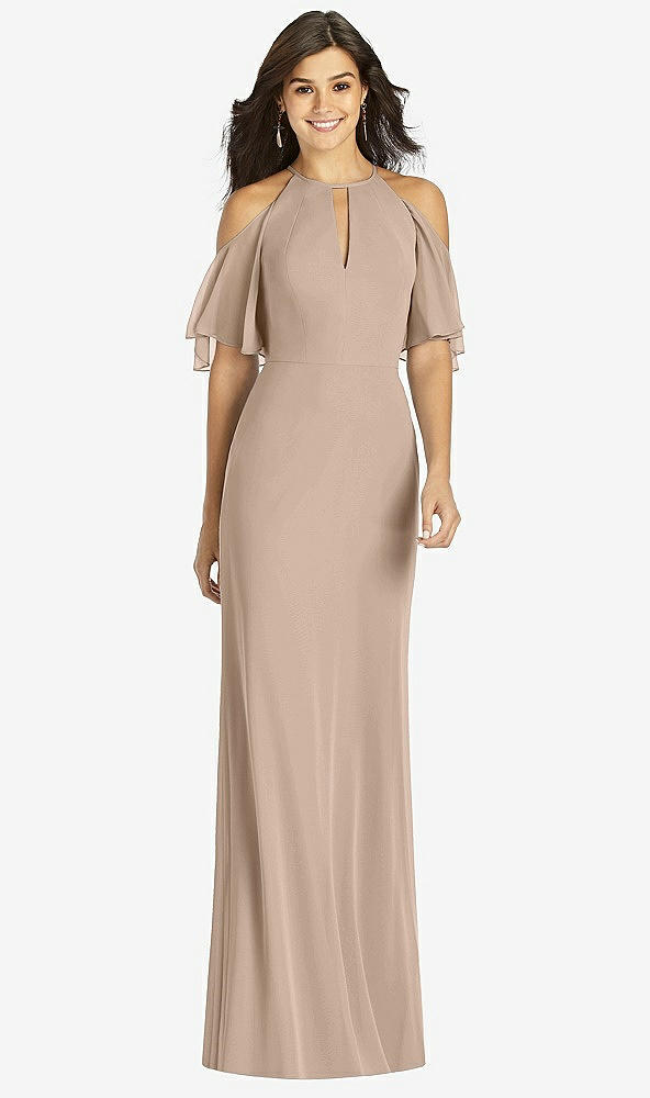 【STYLE: TH010】Ruffle Cold-Shoulder Mermaid Maxi Dress【COLOR: Topaz】