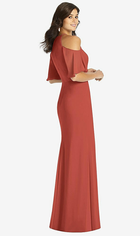 【STYLE: TH010】Ruffle Cold-Shoulder Mermaid Maxi Dress【COLOR: Amber Sunset】