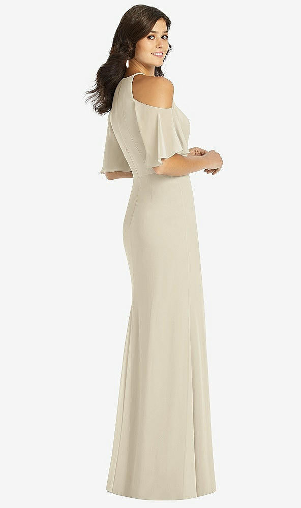 【STYLE: TH010】Ruffle Cold-Shoulder Mermaid Maxi Dress【COLOR: Champagne】