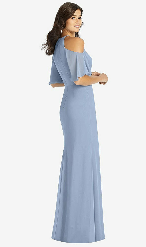 【STYLE: TH010】Ruffle Cold-Shoulder Mermaid Maxi Dress【COLOR: Cloudy】