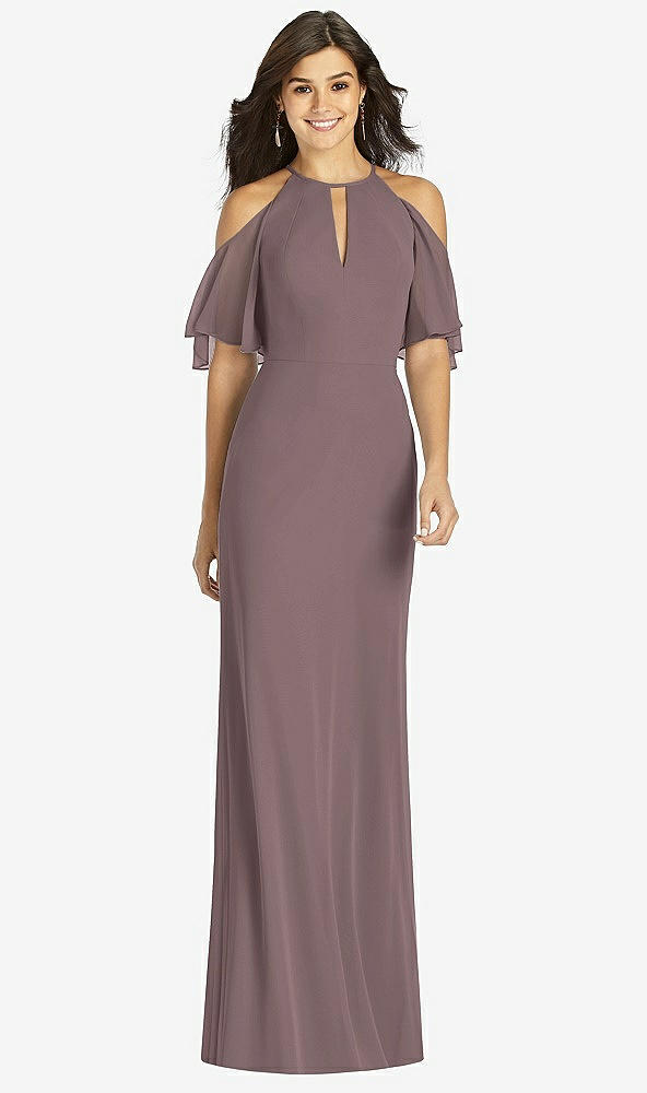 【STYLE: TH010】Ruffle Cold-Shoulder Mermaid Maxi Dress【COLOR: French Truffle】