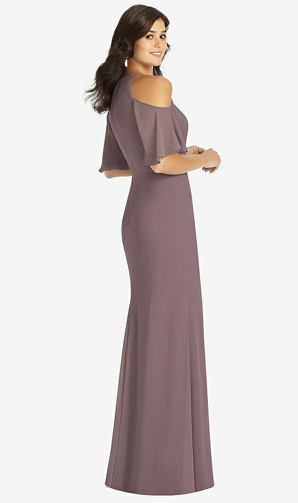 【STYLE: TH010】Ruffle Cold-Shoulder Mermaid Maxi Dress【COLOR: French Truffle】