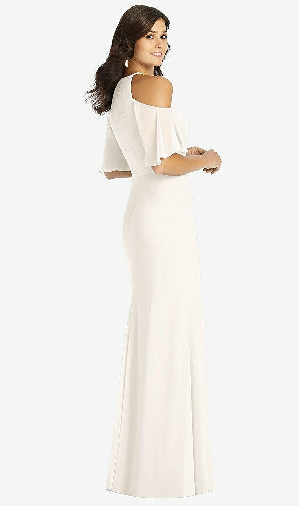 【STYLE: TH010】Ruffle Cold-Shoulder Mermaid Maxi Dress【COLOR: Ivory】