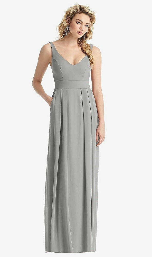 【STYLE: 1519】Sleeveless Pleated Skirt Maxi Dress with Pockets【COLOR: Chelsea Gray】