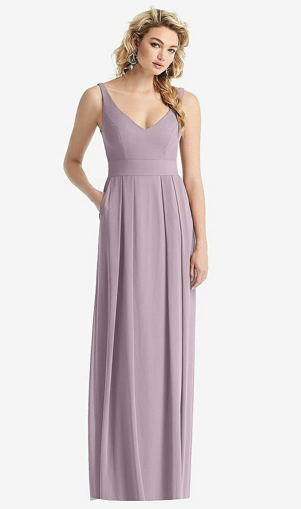 【STYLE: 1519】Sleeveless Pleated Skirt Maxi Dress with Pockets【COLOR: Lilac Dusk】